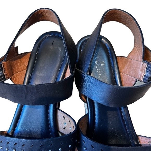 Caslon Nordstrom leather open toe ankle strap espadrilles 8 excellent condition - Picture 7 of 11